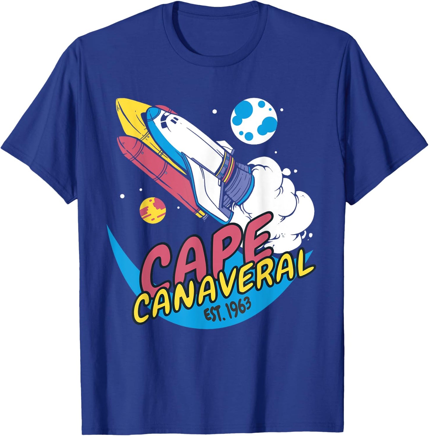 Cape Canaveral Est 1963 Vintage Space Shuttle T-Shirt - T-Shirt | Royal