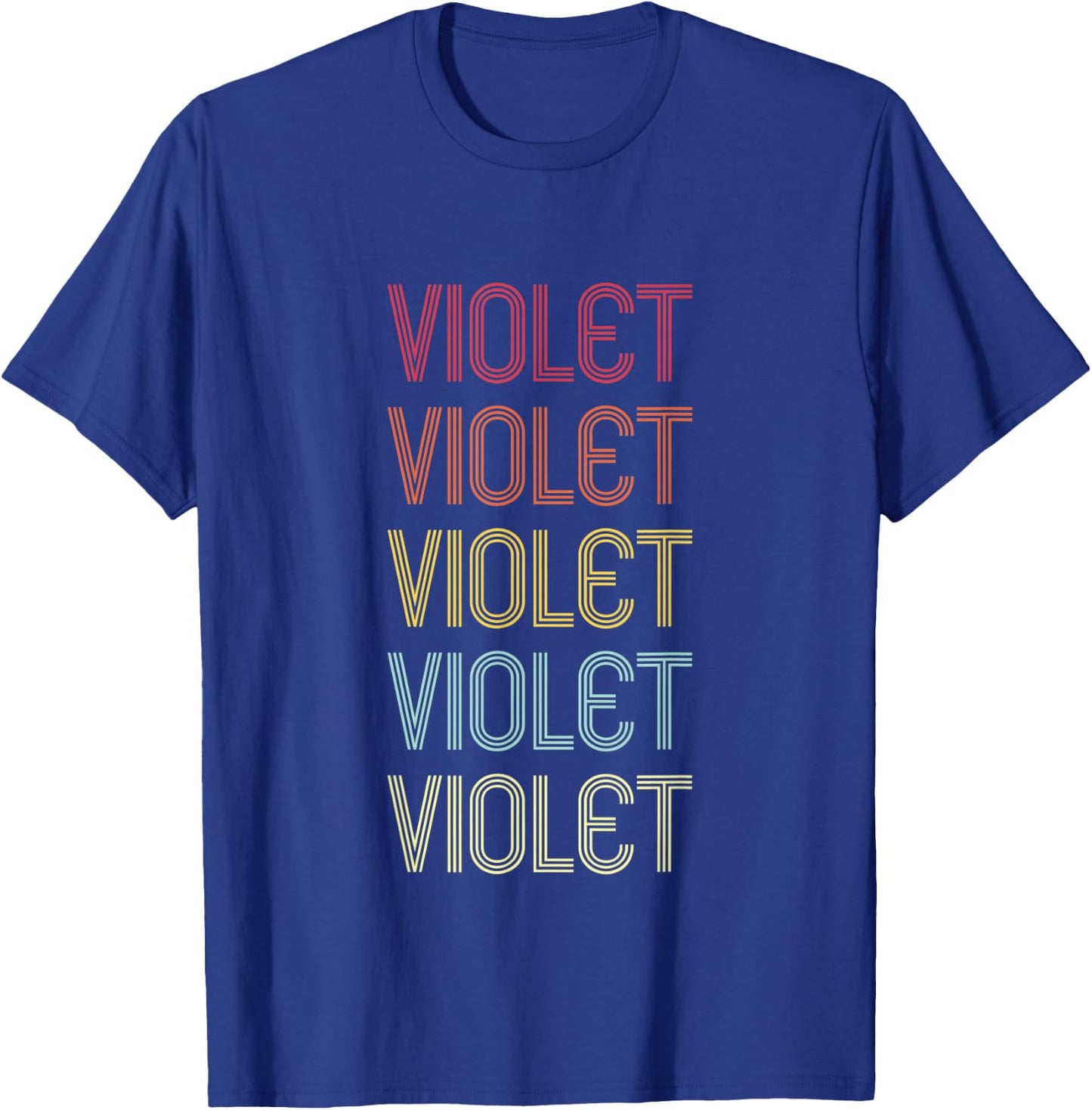 Violet Retro Wordmark Pattern Vintage Personalized 70s T-Shirt - T-Shirt | Royal
