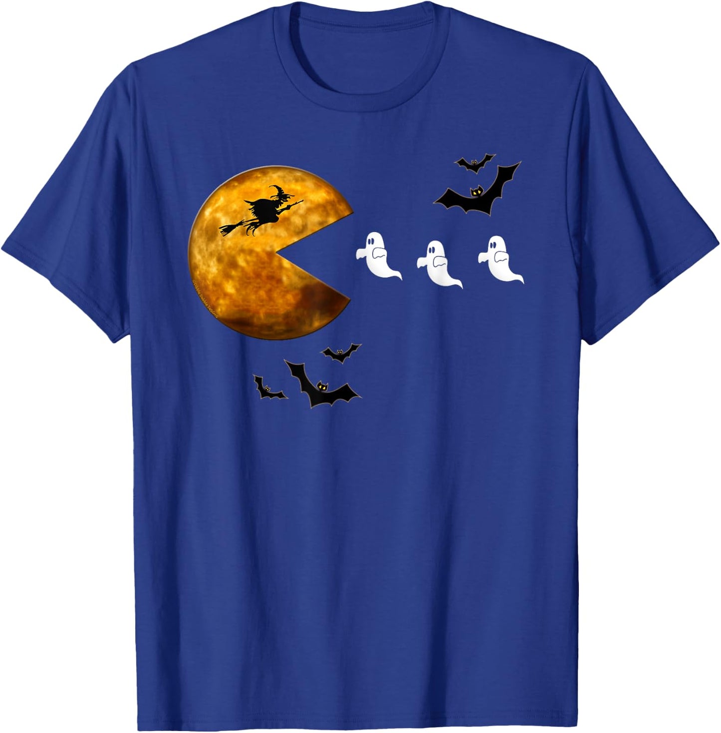 Funny Halloween Full Moon Eating Ghosts - Halloween T-Shirt - T-Shirt | Royal