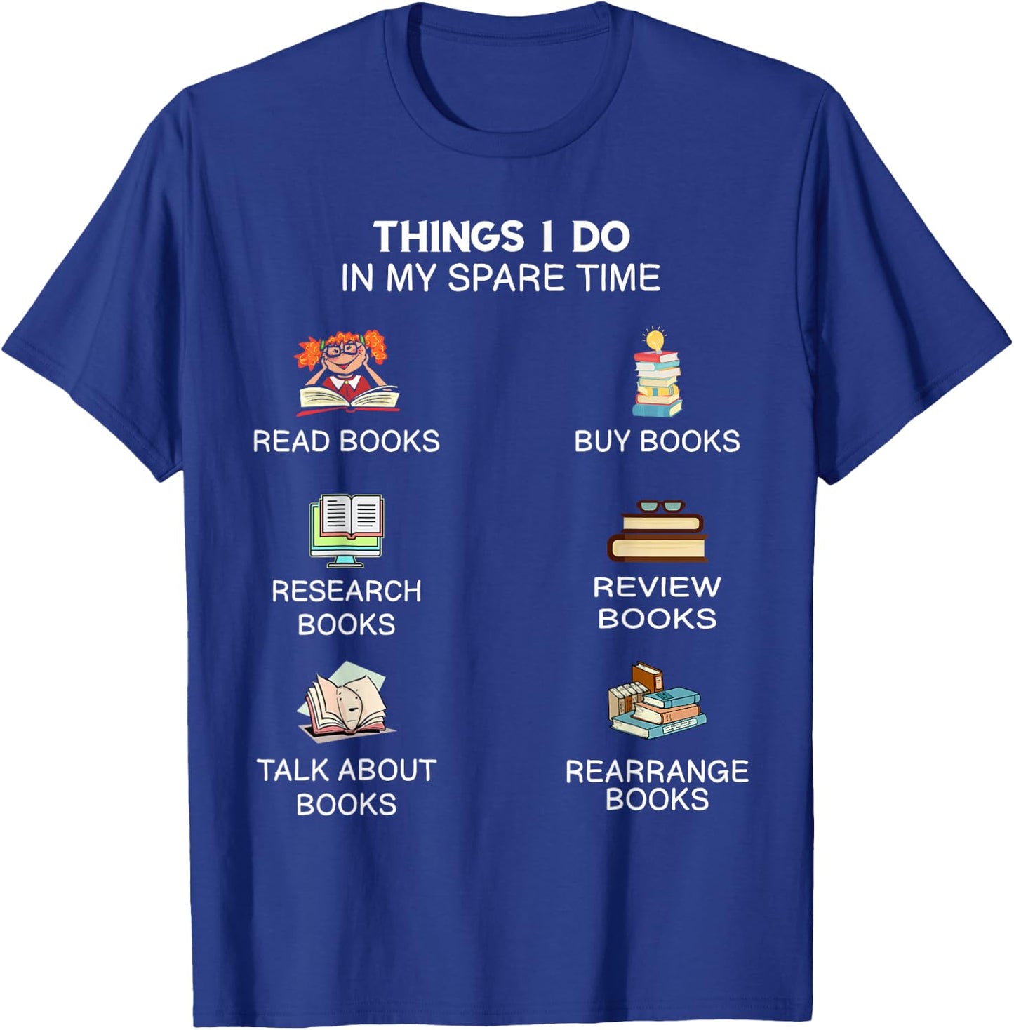 I Love Reading Bookish Literary Abibliophobia T-Shirt - T-Shirt | Royal