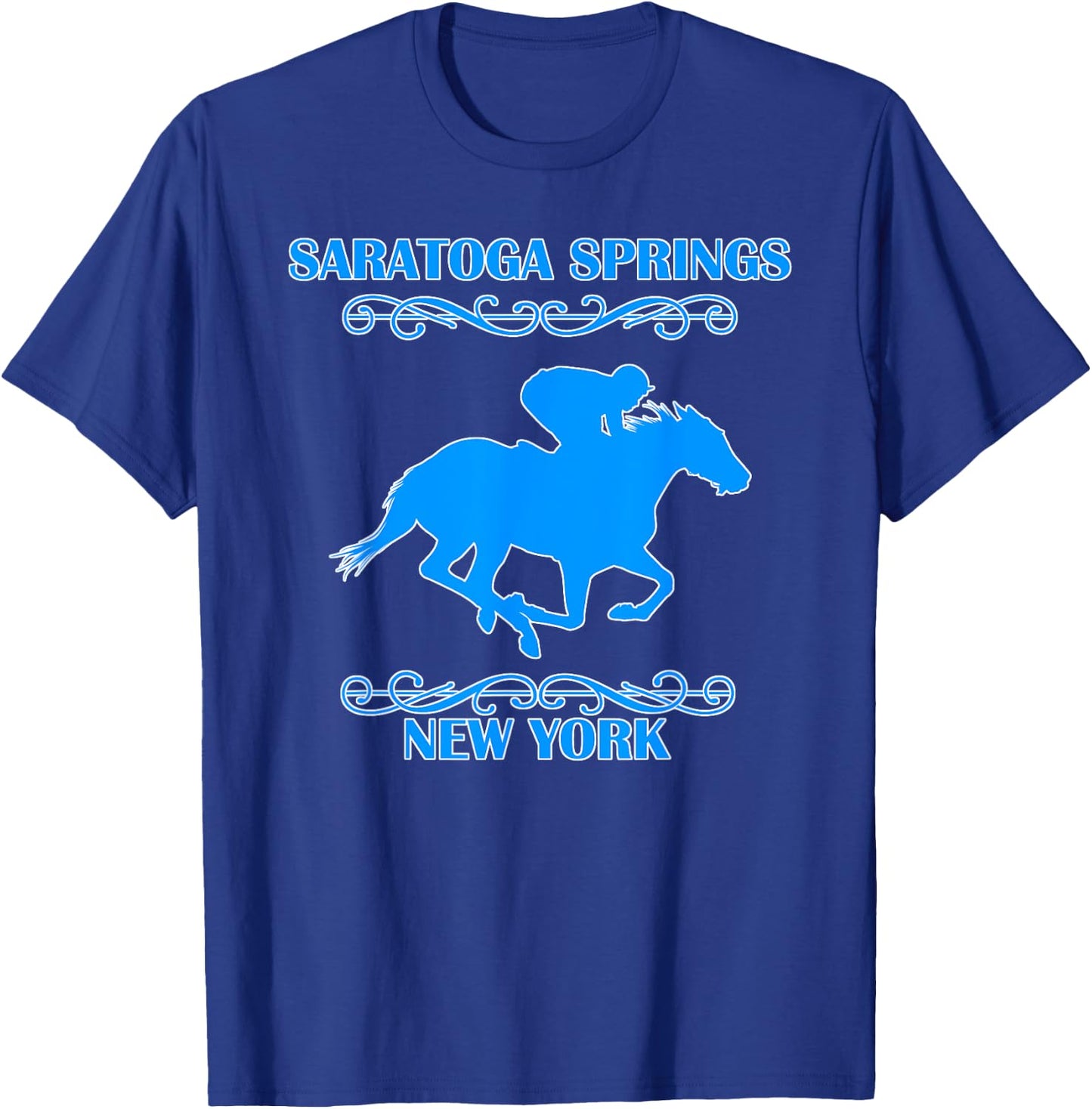 Saratoga Springs Upstate New York Horse Racing Jockey T-Shirt - T-Shirt | Royal