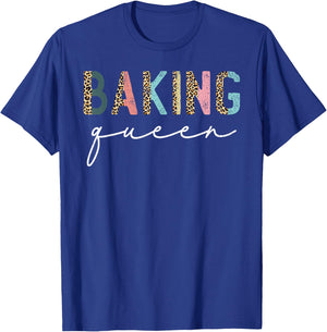 Baking Queen Leopard Baking Lover Baker Pastry Chef Bakery T-Shirt - T-Shirt | Royal