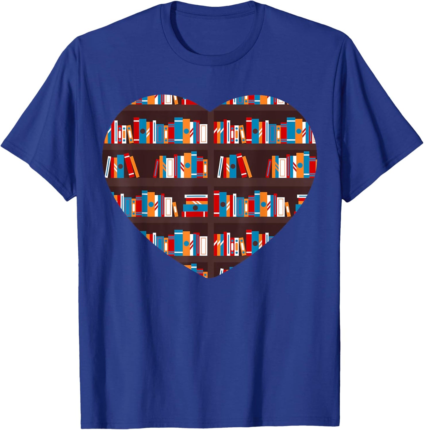 Book Reading Club Librarian Library Love Heart T-Shirt - T-Shirt | Royal