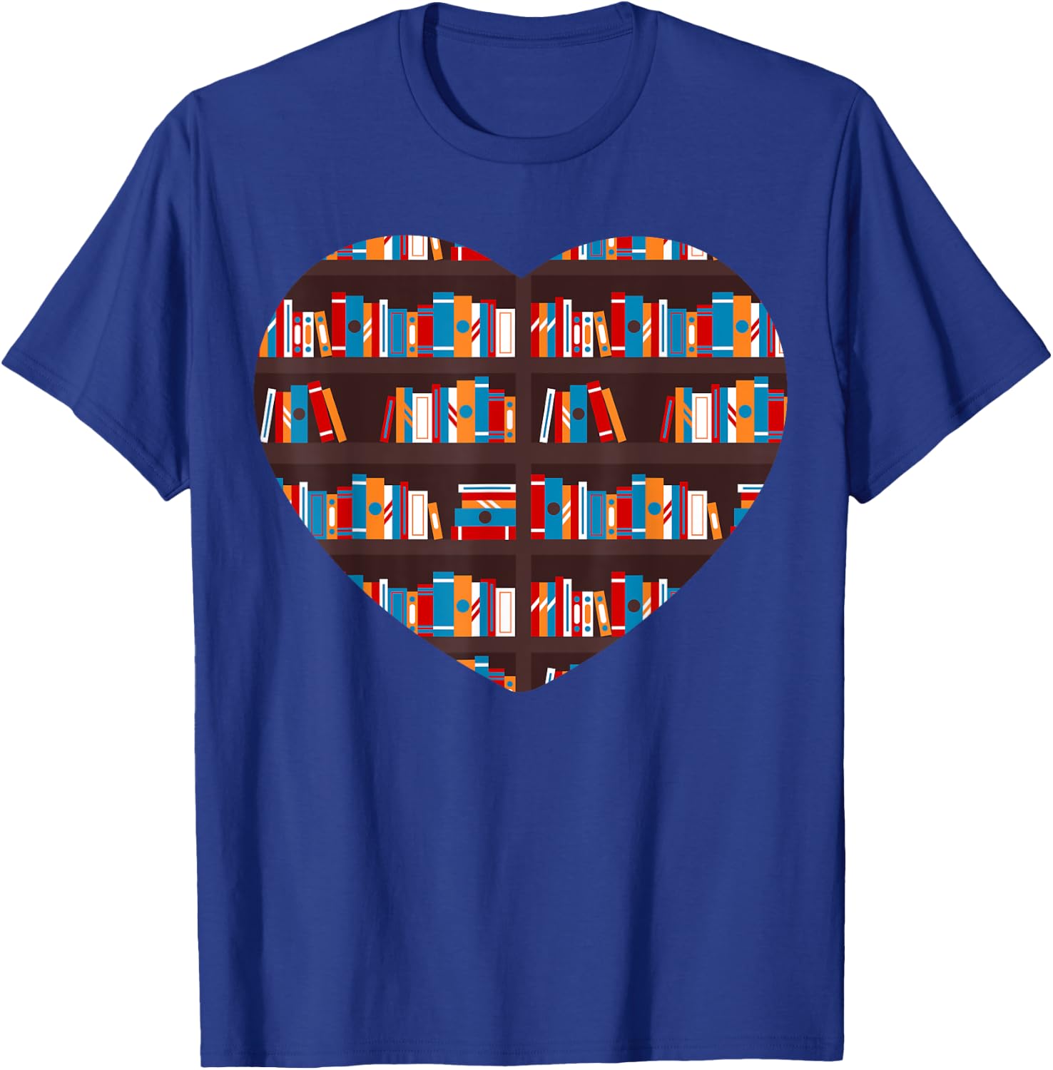Book Reading Club Librarian Library Love Heart T-Shirt - T-Shirt | Royal