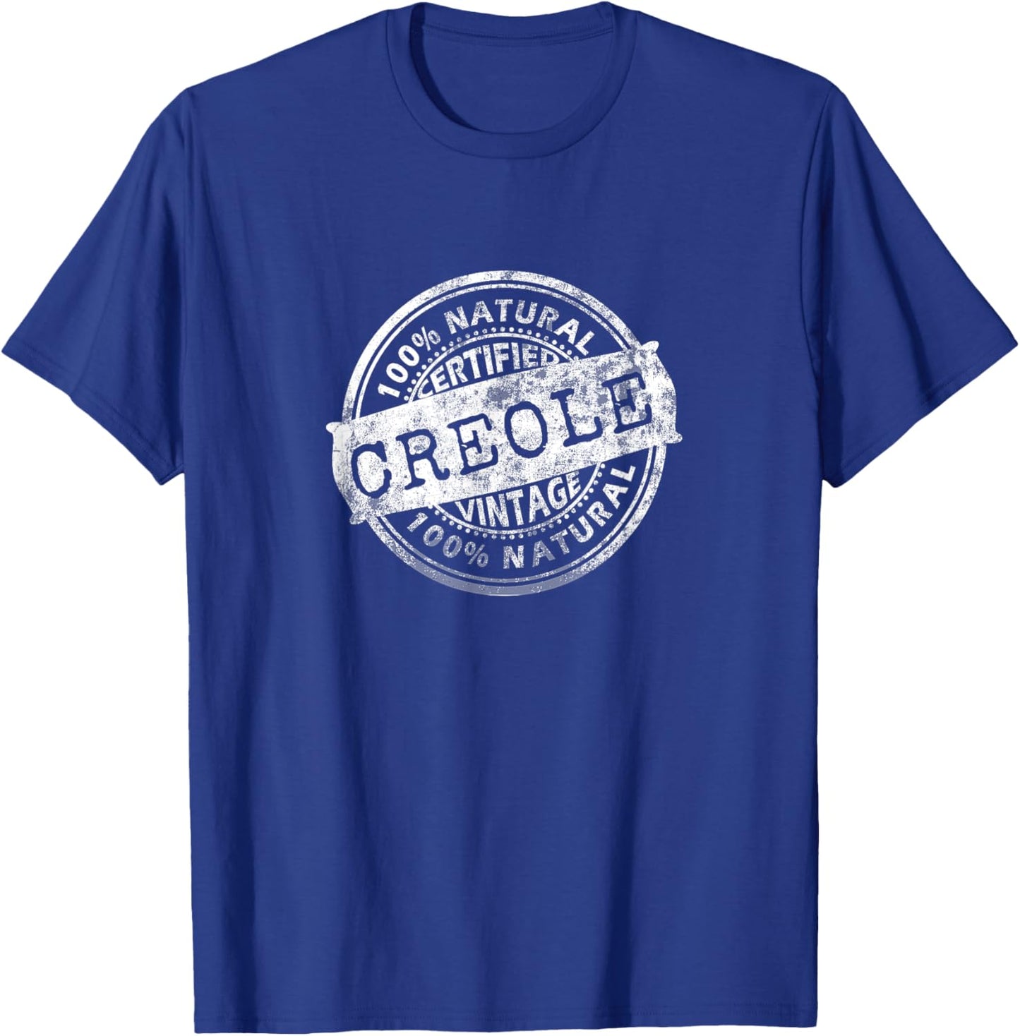 Vintage 100% Certified Creole White Stamp Louisiana T-Shirt - T-Shirt | Royal