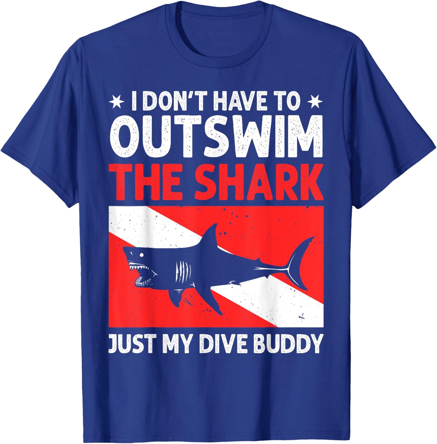 Funny Scuba Diving Design Women Shark Diving Buddy T-Shirt - T-Shirt | Royal