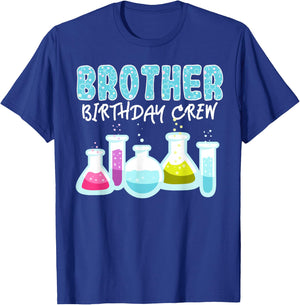 Brother Birthday Crew Science Theme Birthday Party Science T-Shirt - T-Shirt | Royal