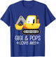 Kids Gigi and Pops Grandson Construction Truck T-Shirt - T-Shirt | Royal