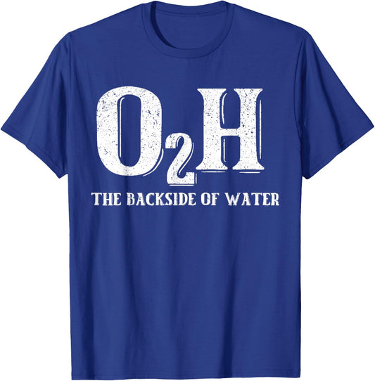 O2H Backside of Water Vintage Retro Distressed Black T-Shirt - T-Shirt | Royal