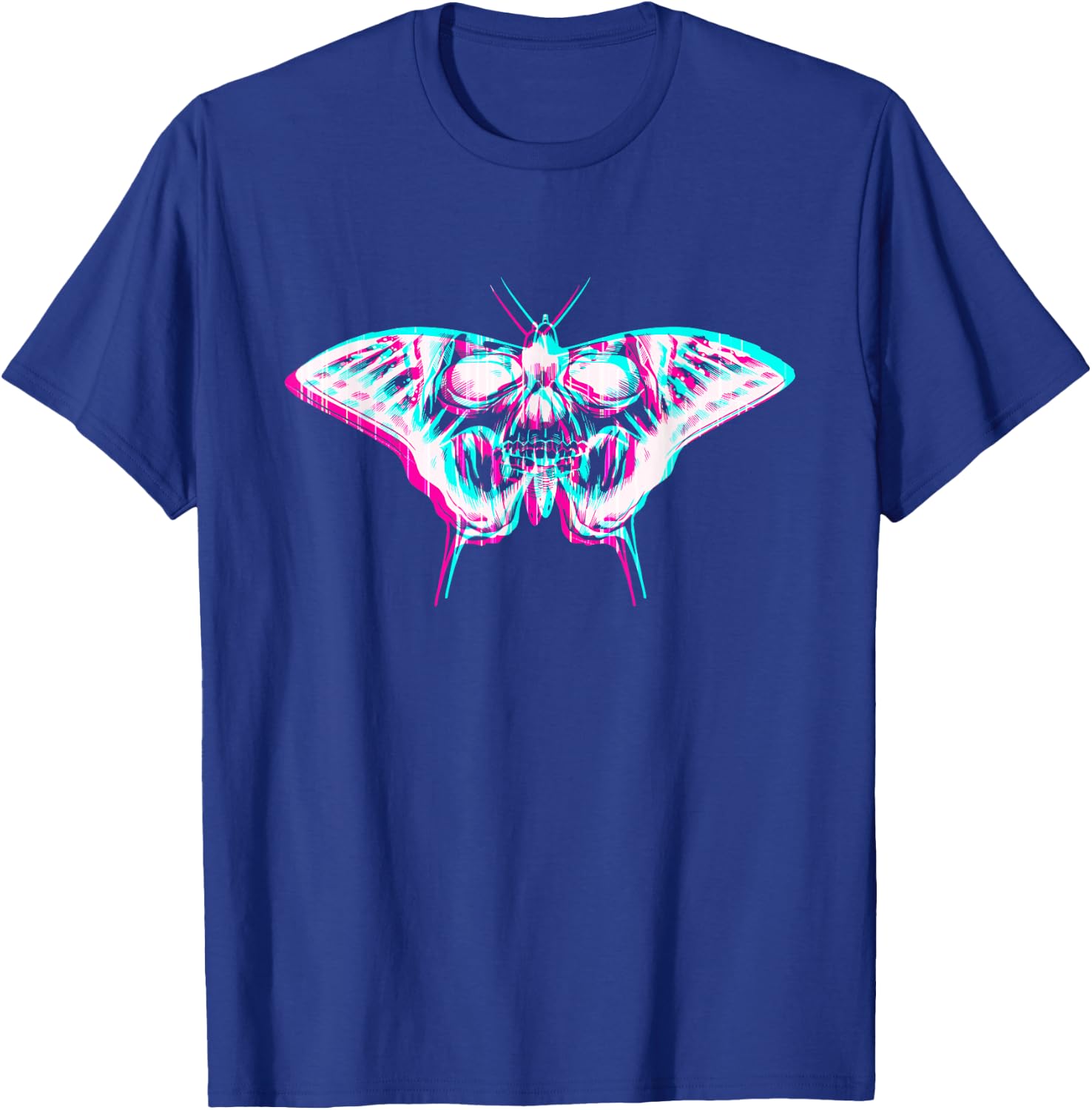 Aesthetic Pastel Goth Butterfly Skull Glitch T-Shirt - T-Shirt | Royal