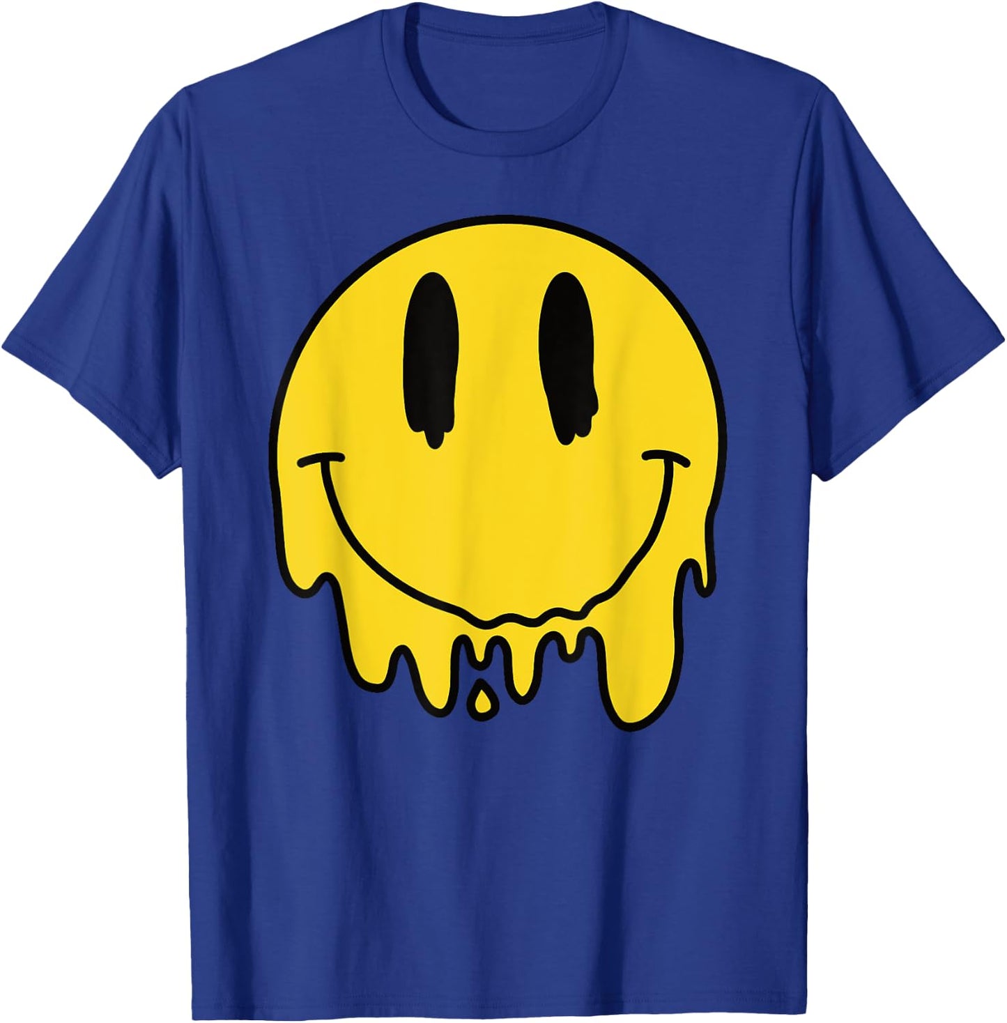 Melting Yellow Smile Funny Smiling Melted Dripping Face Cute T-Shirt - T-Shirt | Royal