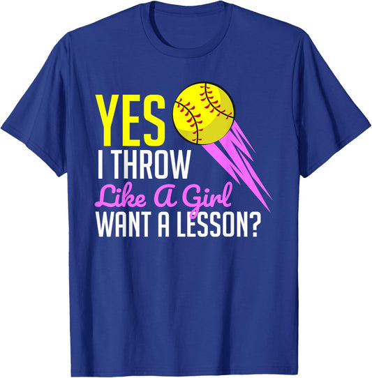 Funny Softball Game Player Sports Lover Gift Girls T-Shirt - T-Shirt | Royal
