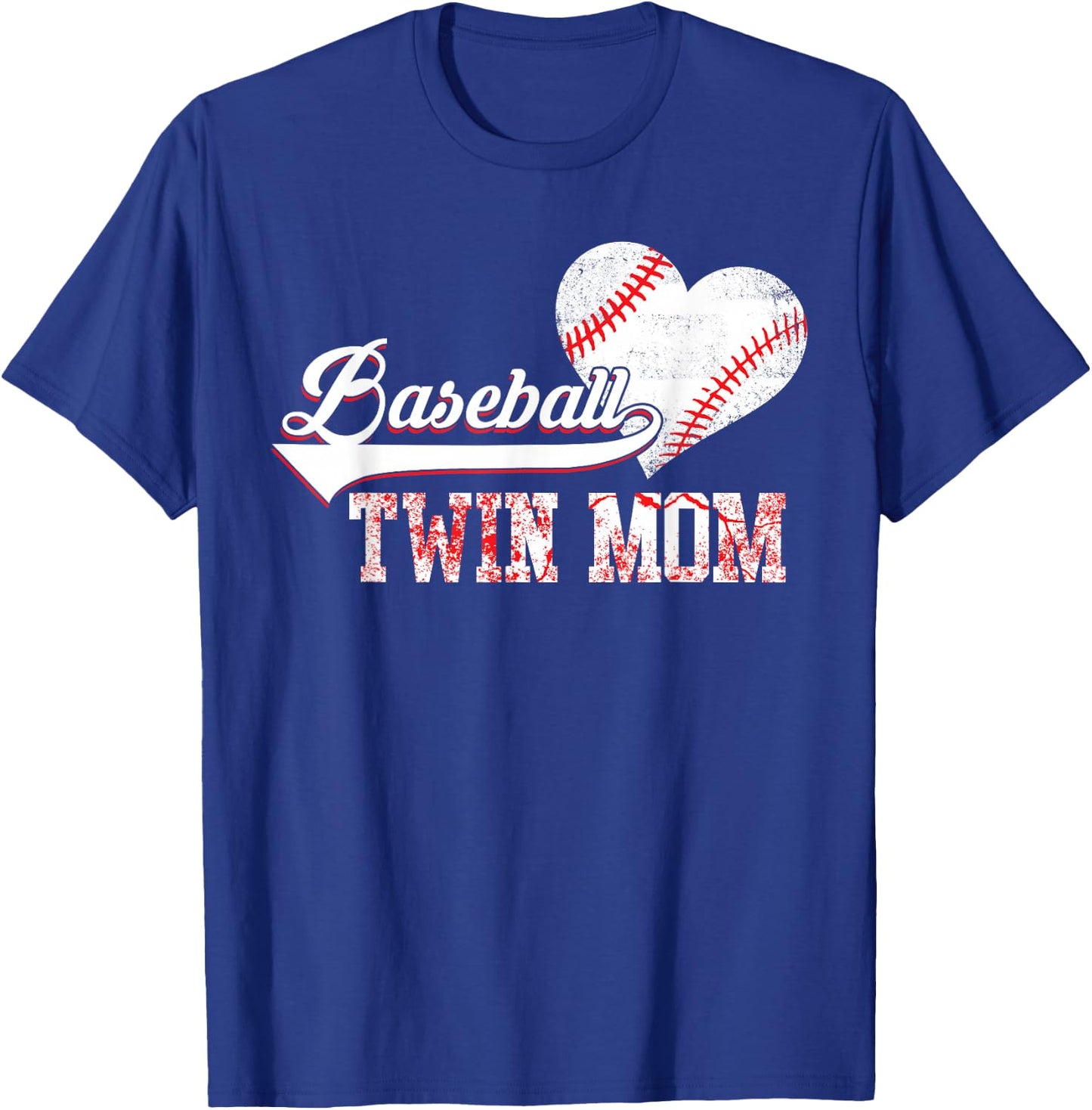 Family Baseball Player Baseball Twin Mom Vintage Christmas T-Shirt - T-Shirt | Royal
