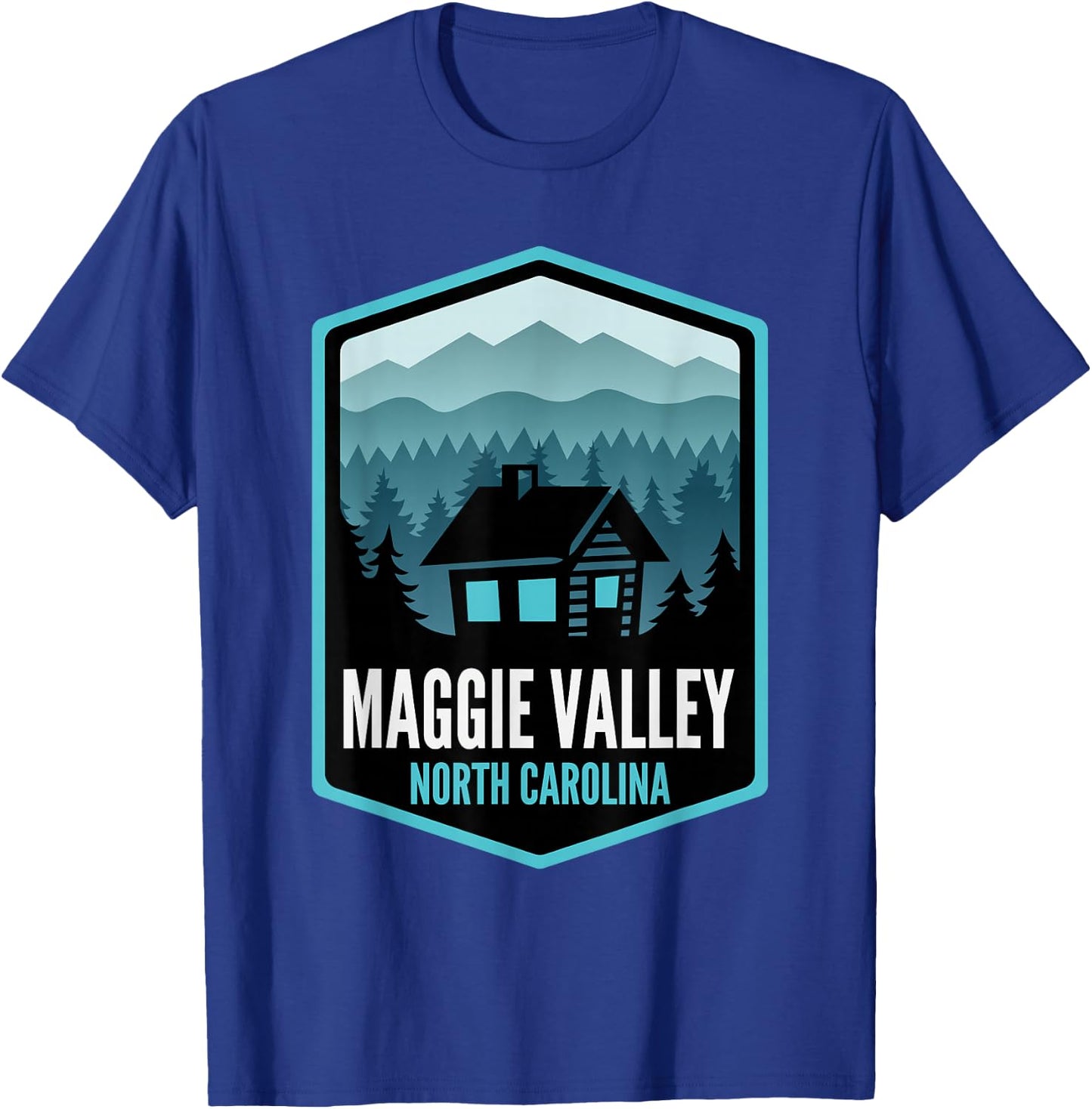 Maggie Valley North Carolina Cabin T-Shirt - T-Shirt | Royal