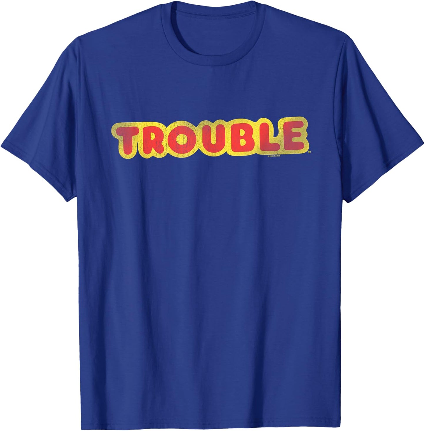 Trouble Distressed Bubble Logo T-Shirt - T-Shirt | Royal