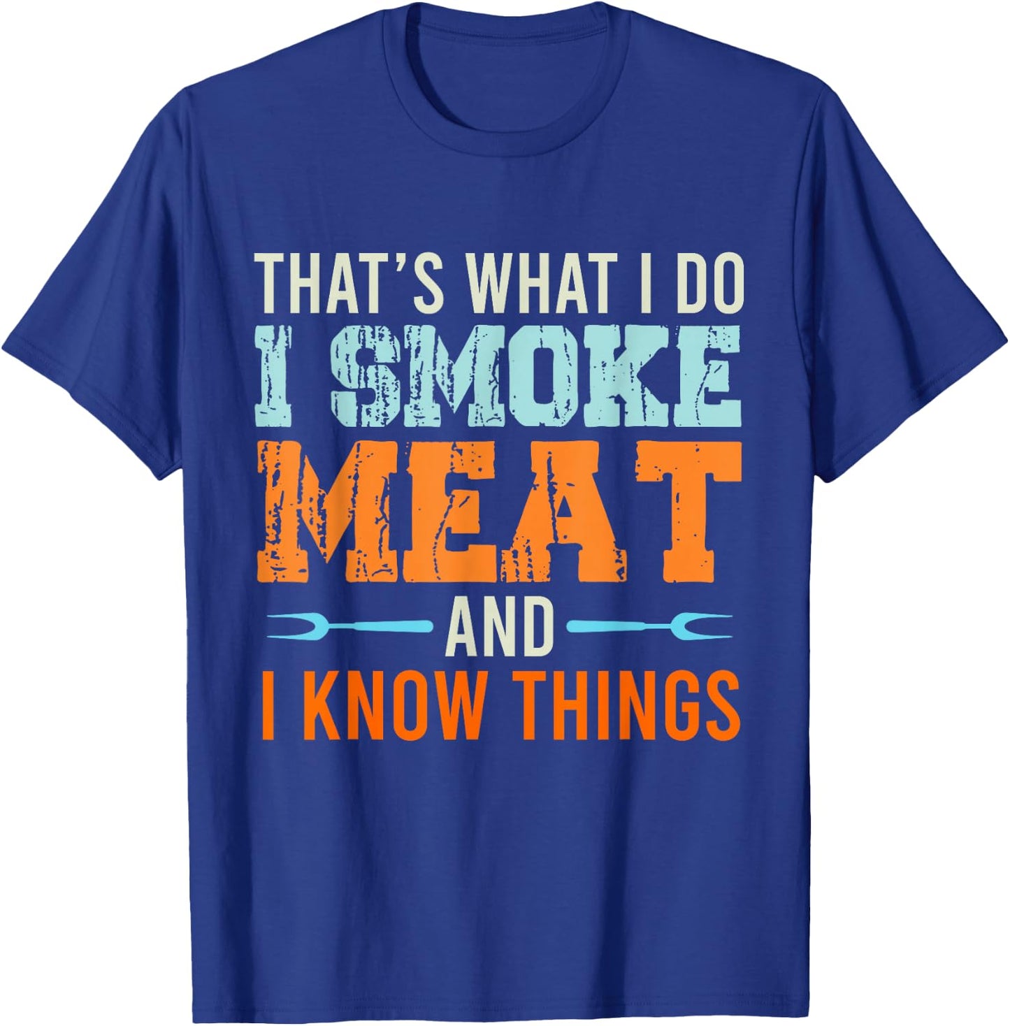 Grillmeister Gift Men's Smoker Smoke Vintage T-Shirt - T-Shirt | Royal