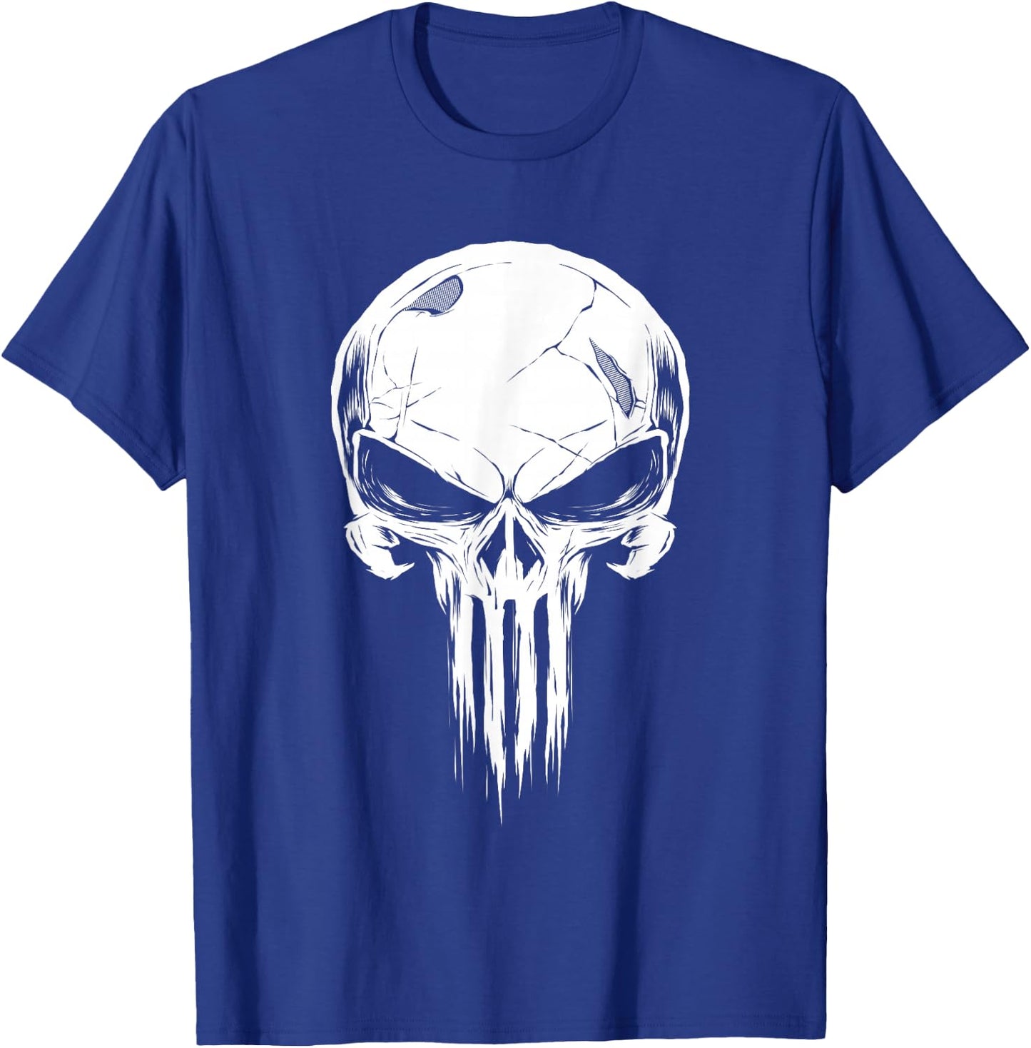 Marvel The Punisher Distressed Skull Icon T-Shirt - T-Shirt | Royal