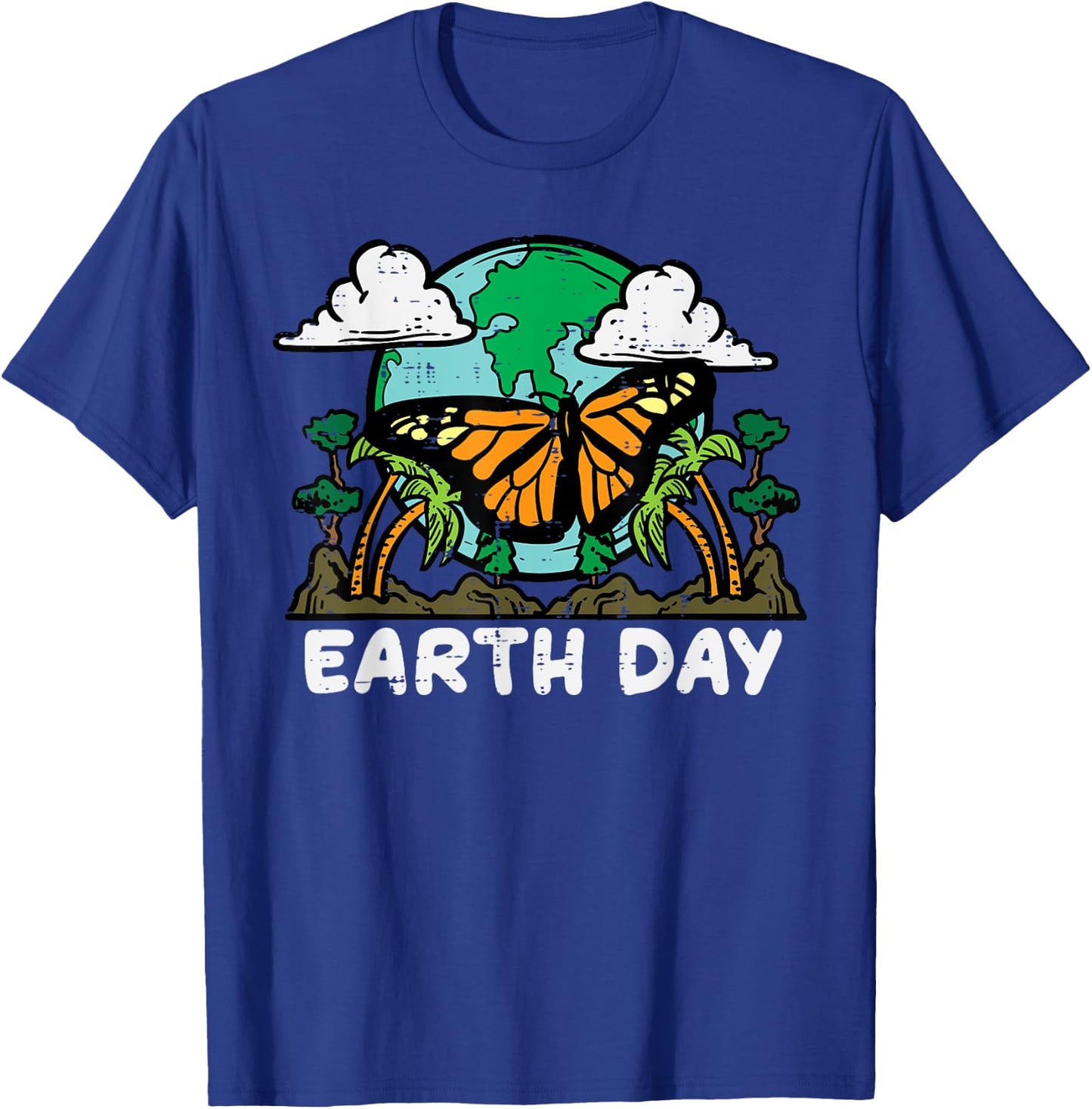 Earth Day Monarch Butterfly Cute Environment Men Women Kids T-Shirt - T-Shirt | Royal