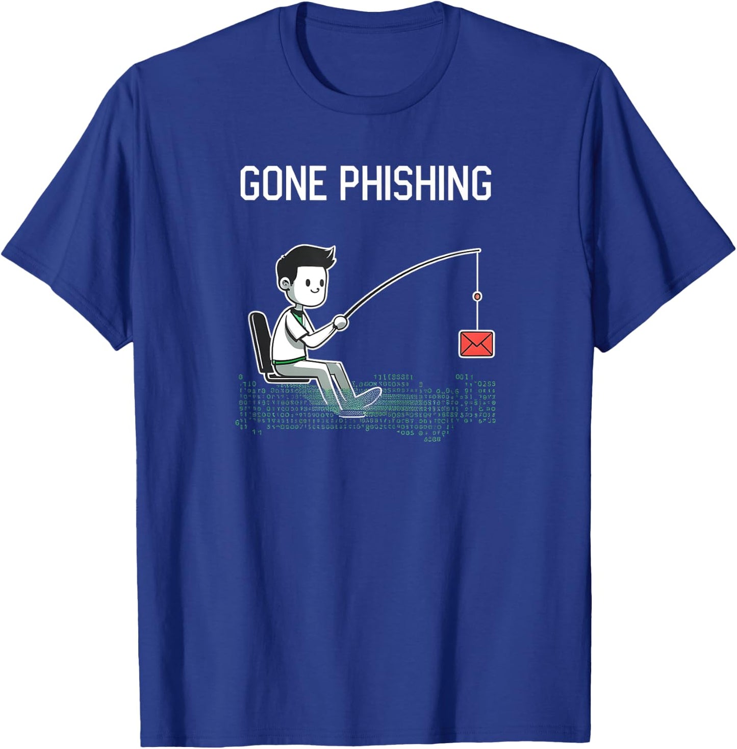 Programmer Gone Phishing Funny IT Fishing T-Shirt - T-Shirt | Royal