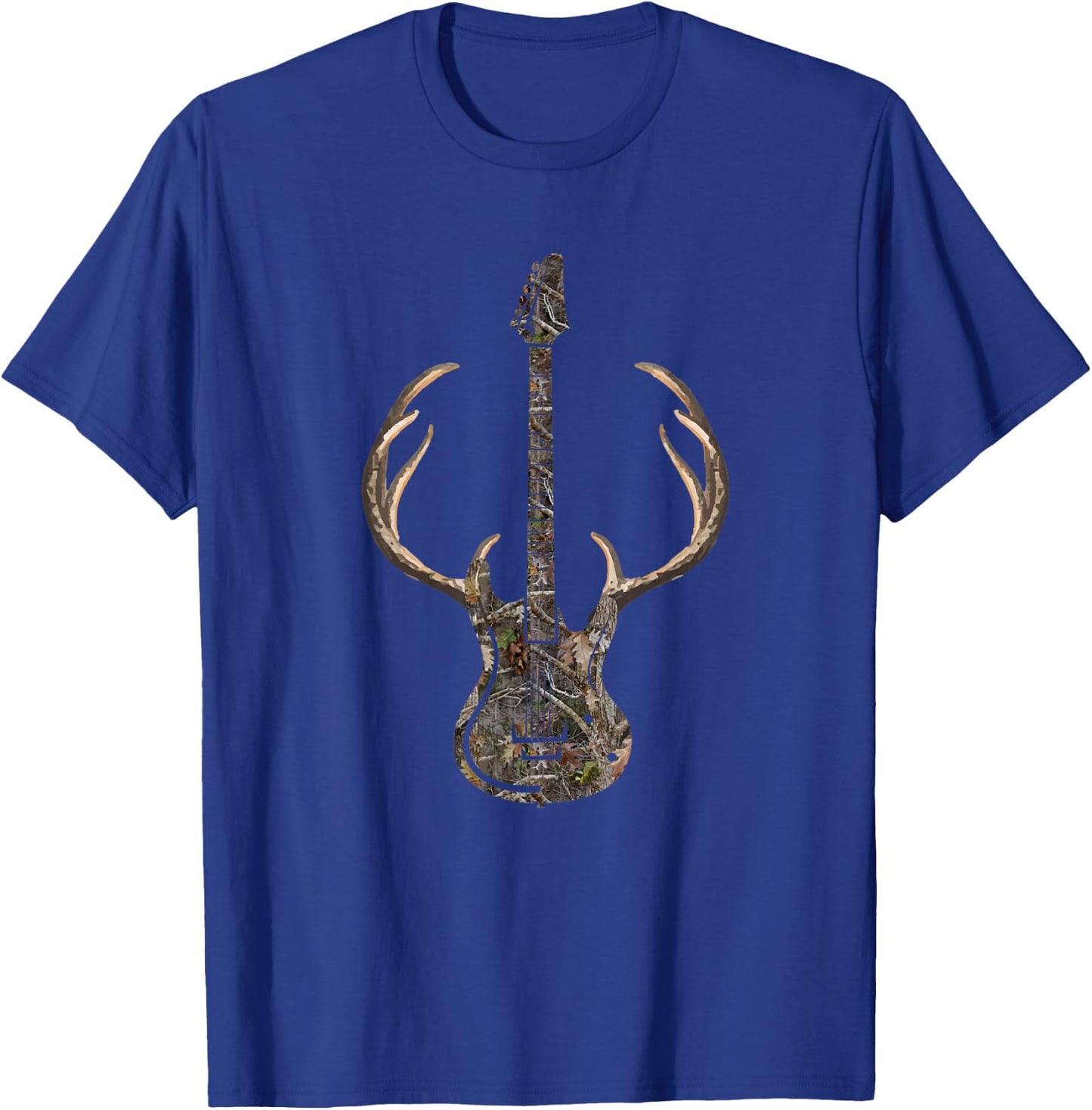 Camouflage Deer Guitar Hunting T-Shirt - T-Shirt | Royal