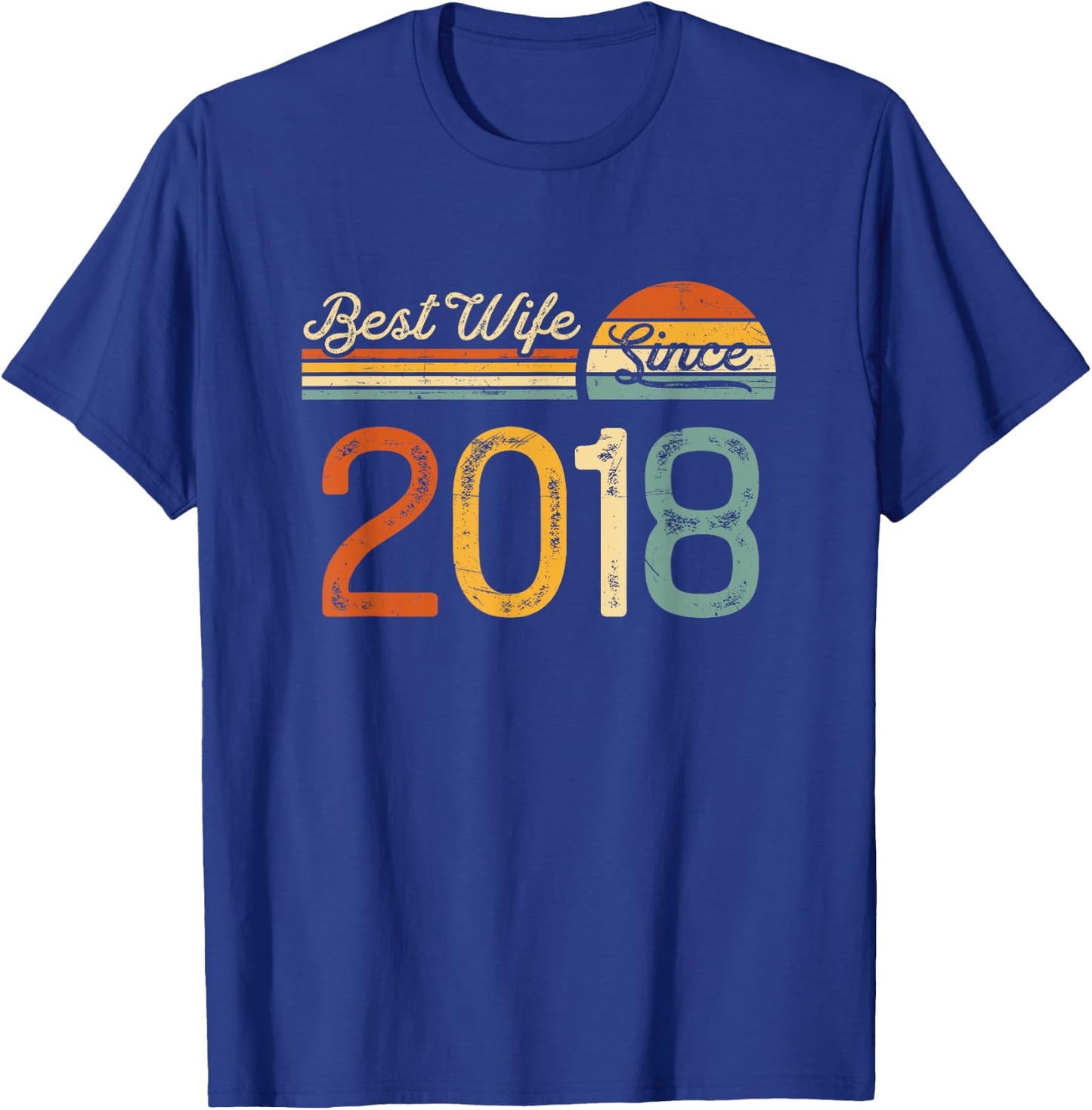 7th wedding anniversary - Best Wife Since 2018 7 years T-Shirt - T-Shirt | Royal