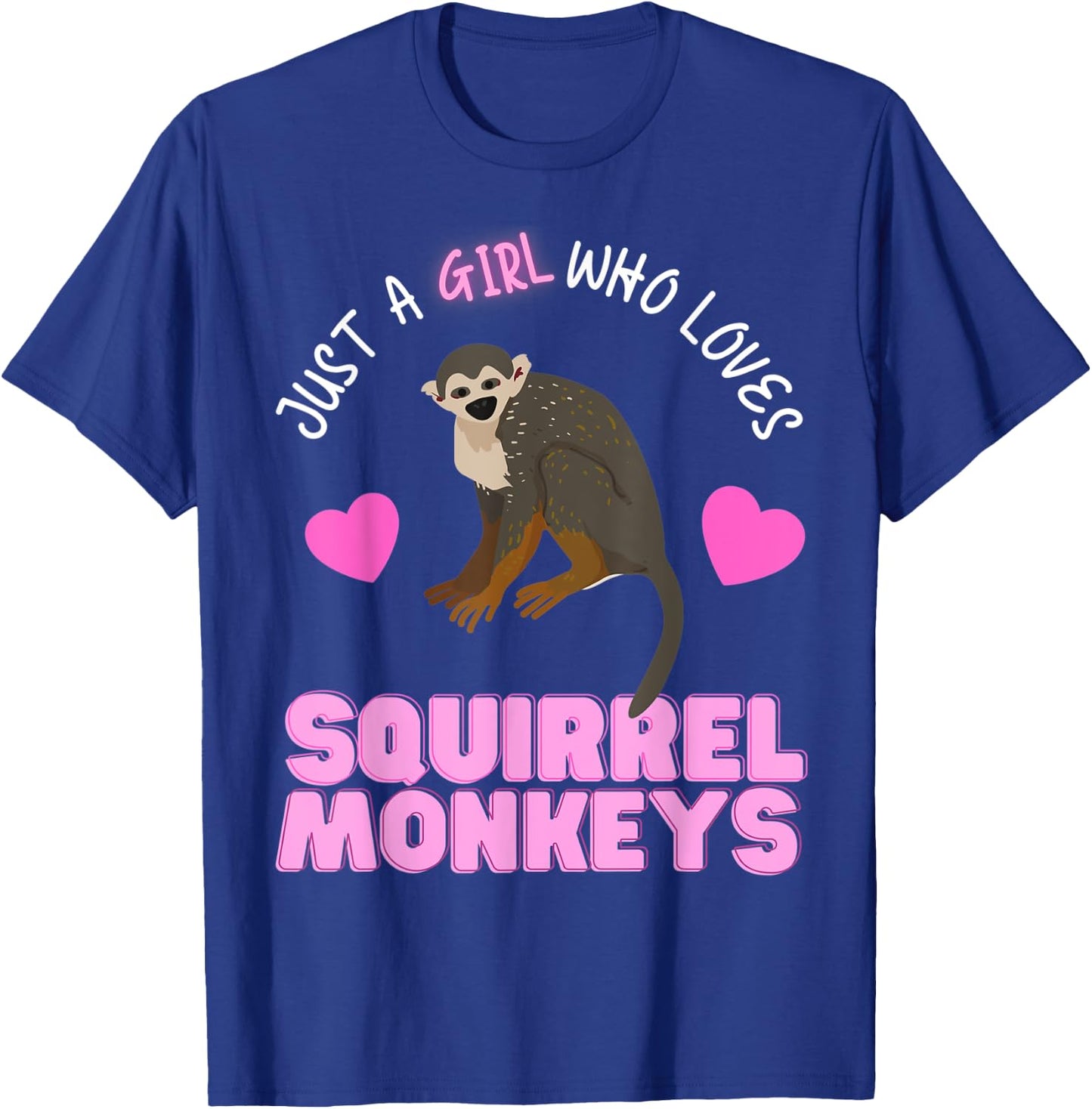 Just A Girl Who Loves Squirrel Monkeys Girls Squirrel Monkey T-Shirt - T-Shirt | Royal