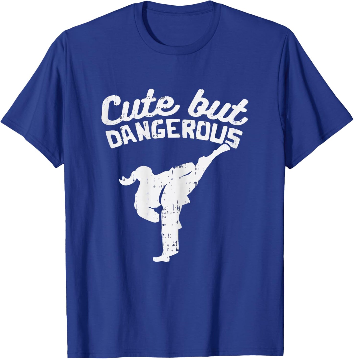 Cute But Dangerous Girl Ponytail Kick Karate Taekwondo Gift T-Shirt - T-Shirt | Royal