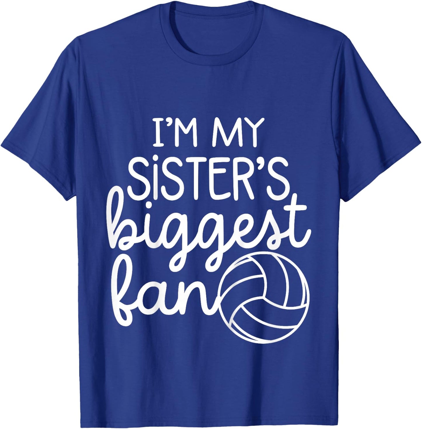 Volleyball Big Sisters Biggest Fan Baby Toddler Boys Girls T-Shirt - T-Shirt | Royal