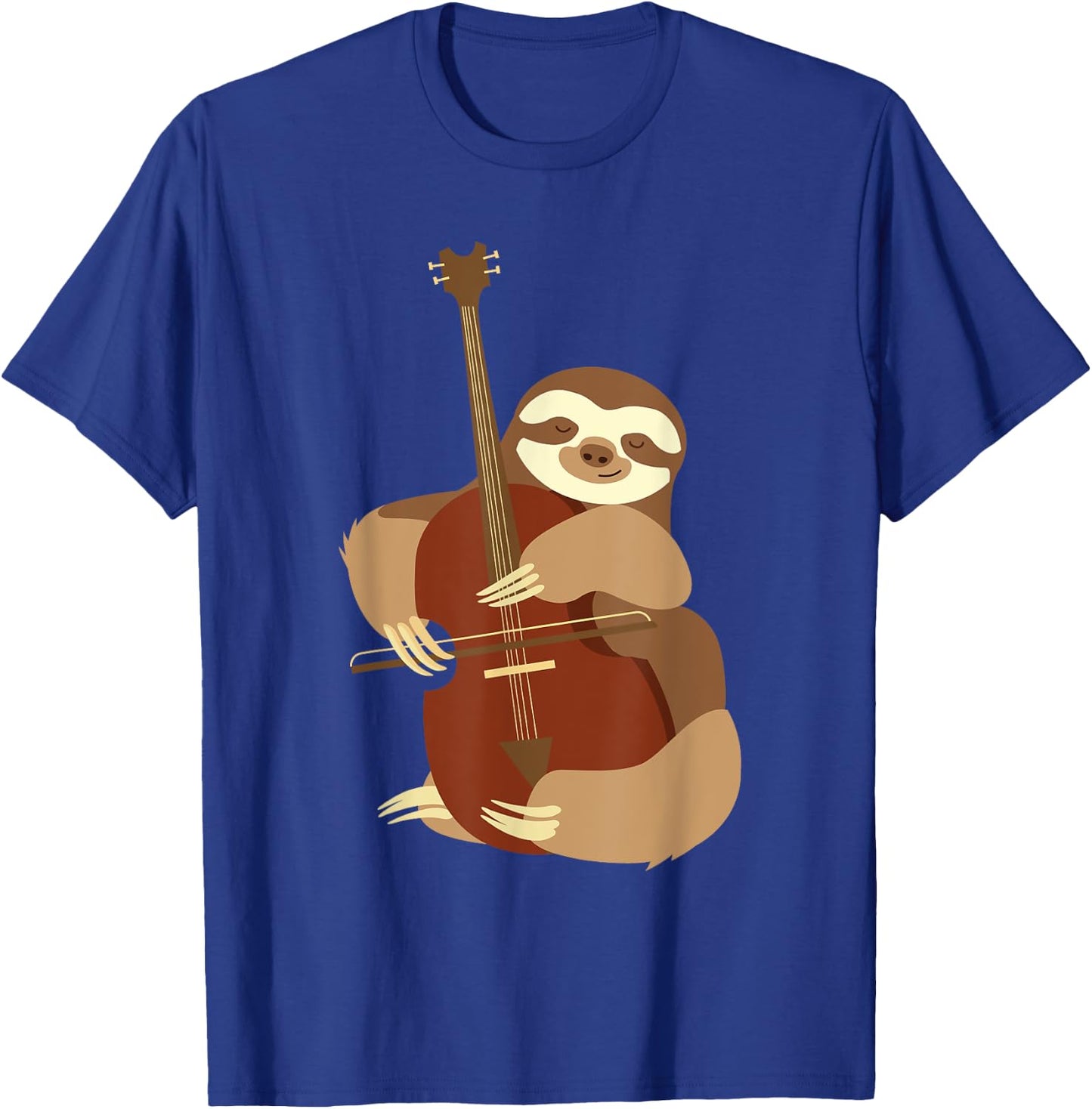 Sloth Cello Player Cellist Musician Classical Music T-Shirt - T-Shirt | Royal