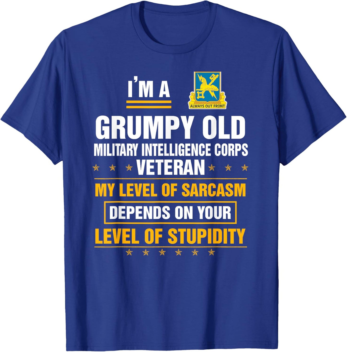 Grumpy Old Military Intelligence Corps Veteran Funny Xmas T-Shirt - T-Shirt | Royal