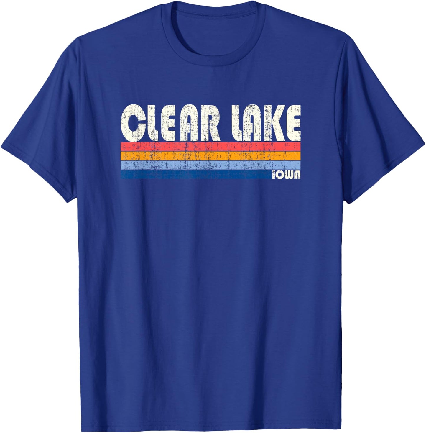Retro Vintage 70s 80s Style Clear Lake, Iowa T-Shirt - T-Shirt | Royal