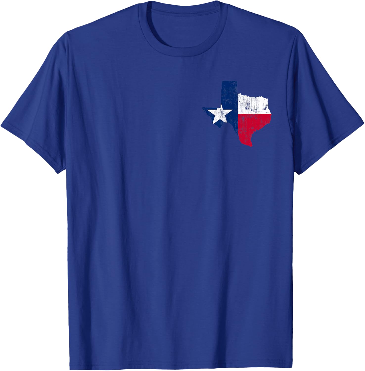 Texas State Flag Map Vintage Distressed T-Shirt - T-Shirt | Royal