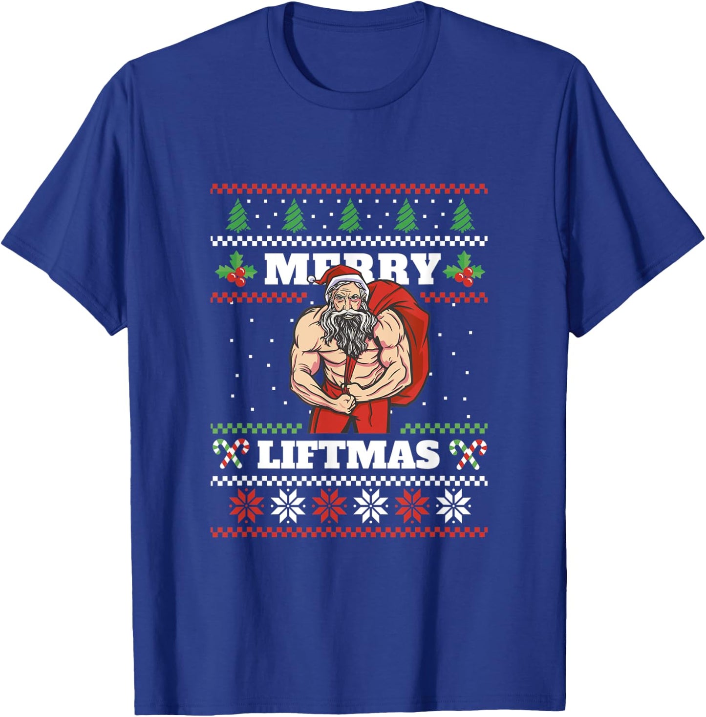 Merry Liftmas Ugly Sweater Christmas Fitness Shirt T-Shirt - T-Shirt | Royal