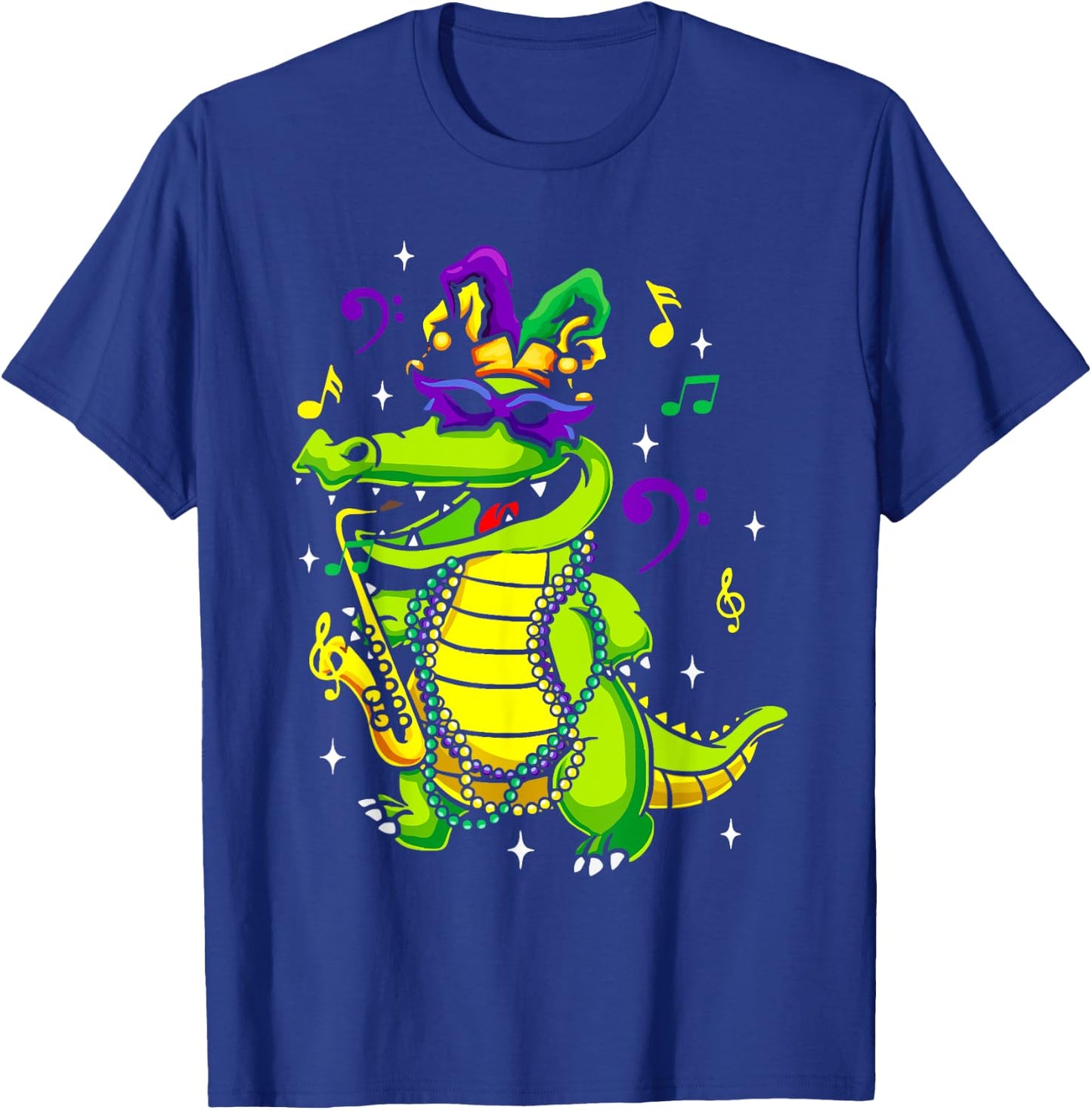 Cute Mardi Gras Alligator for Kids or Adults T-Shirt - T-Shirt | Royal