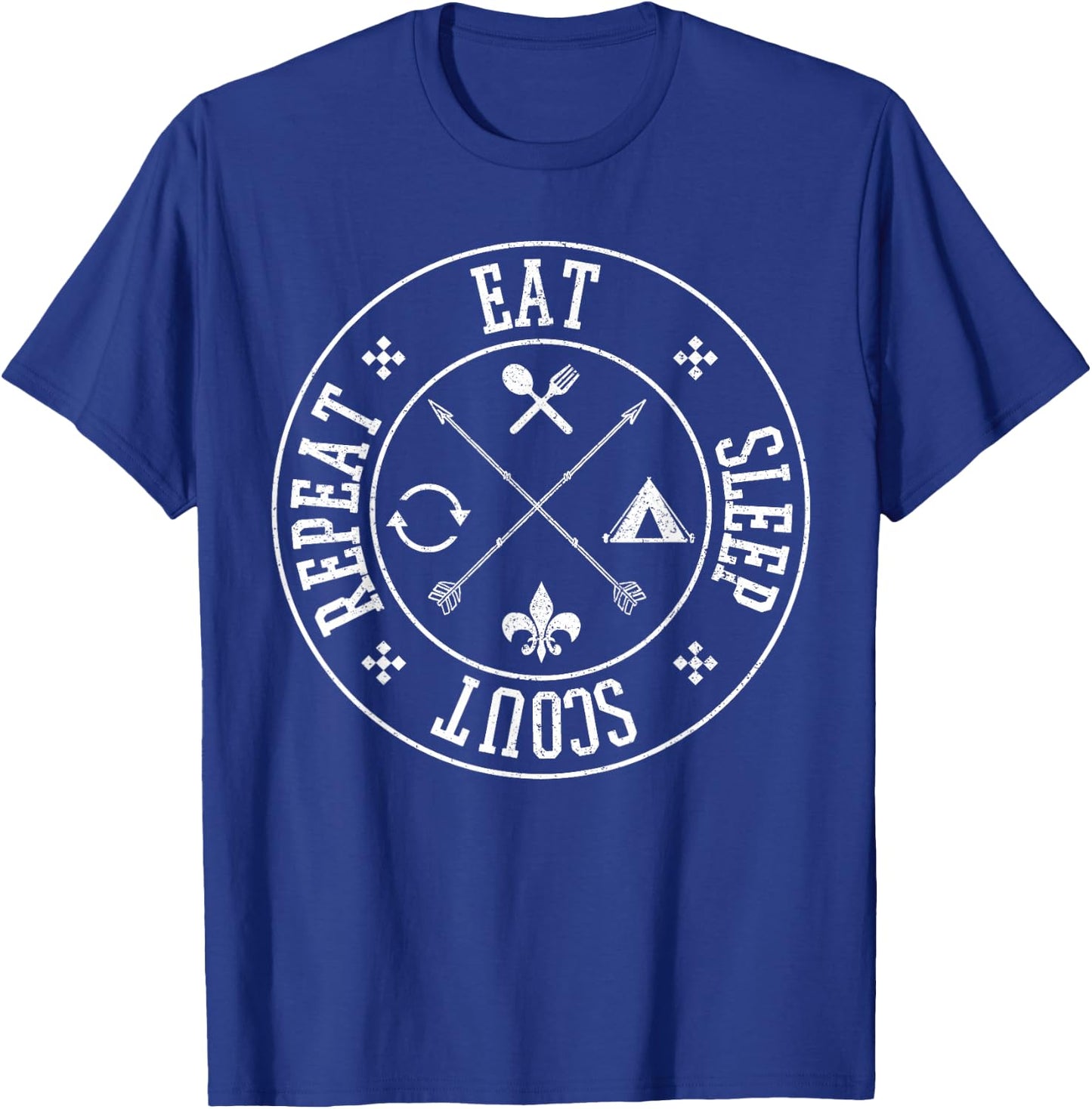 Eat Sleep Scout Repeat - Funny Outdoor Camping Nature Gift T-Shirt - T-Shirt | Royal