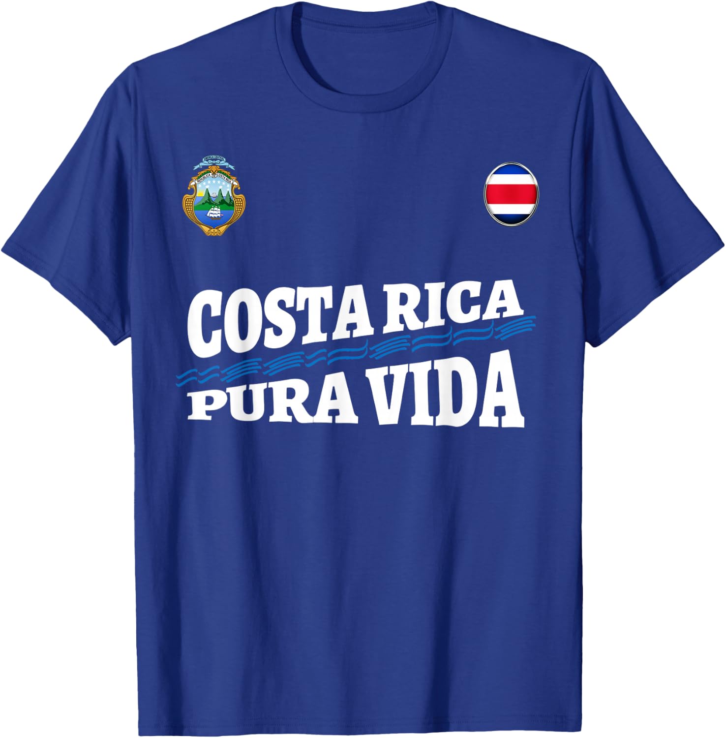 Costa Rica Pura Vida Shirt-Travel-Jersey Flag T Shirt T-Shirt - T-Shirt | Royal