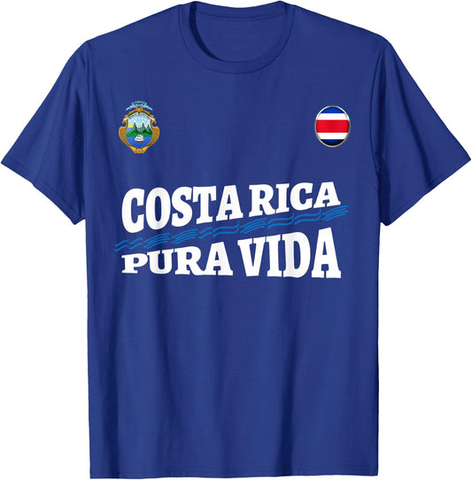 Costa Rica Pura Vida Shirt-Travel-Jersey Flag T Shirt T-Shirt - T-Shirt | Royal