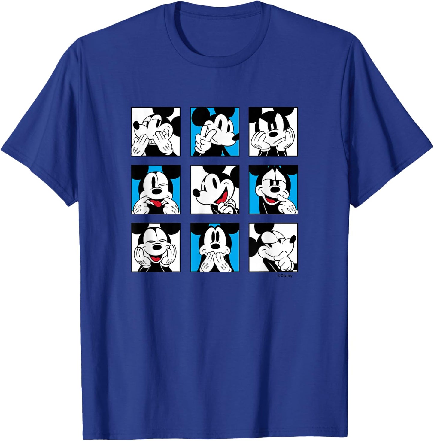Mickey Mouse - Expressions Grid T-Shirt - T-Shirt | Royal