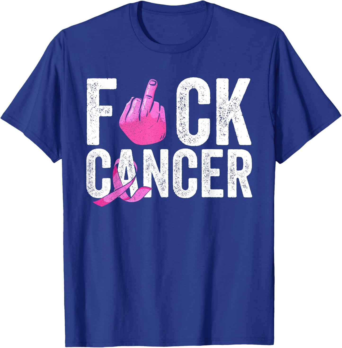 Fuck Breast Cancer Apparel Pink Ribbon Support Fighter Women T-Shirt - T-Shirt | Royal