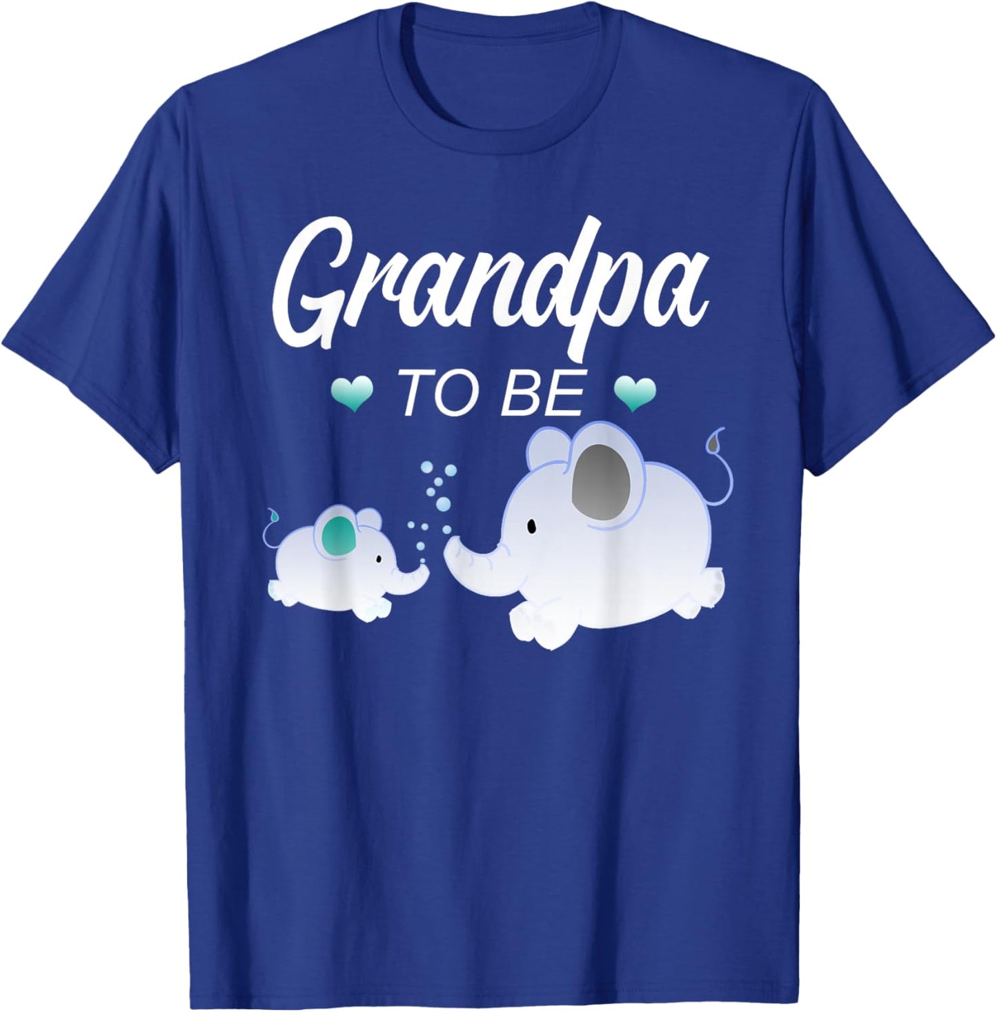 Grandpa To Be Elephant Baby Shower For Boy T-Shirt - T-Shirt | Royal