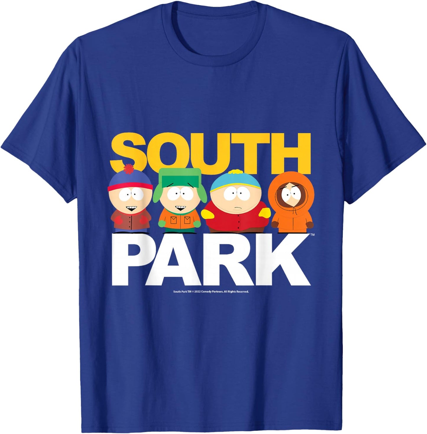 South Park Gang on top of logo T-Shirt - T-Shirt | Royal