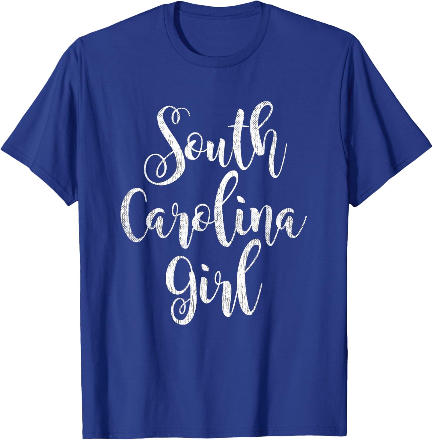 Distressed SC Women Cute South Carolina Girl T-Shirt - T-Shirt | Royal