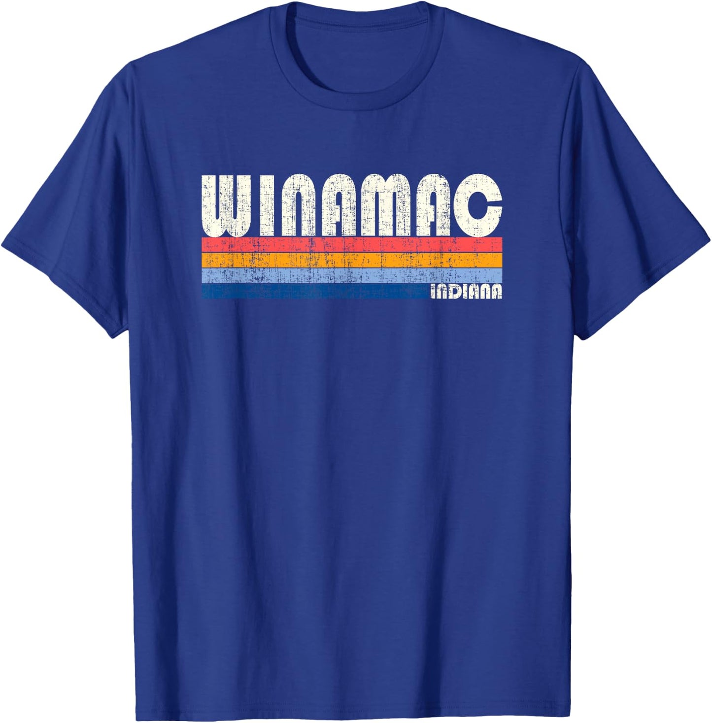Retro Vintage 70s 80s Style Winamac, Indiana T-Shirt - T-Shirt | Royal
