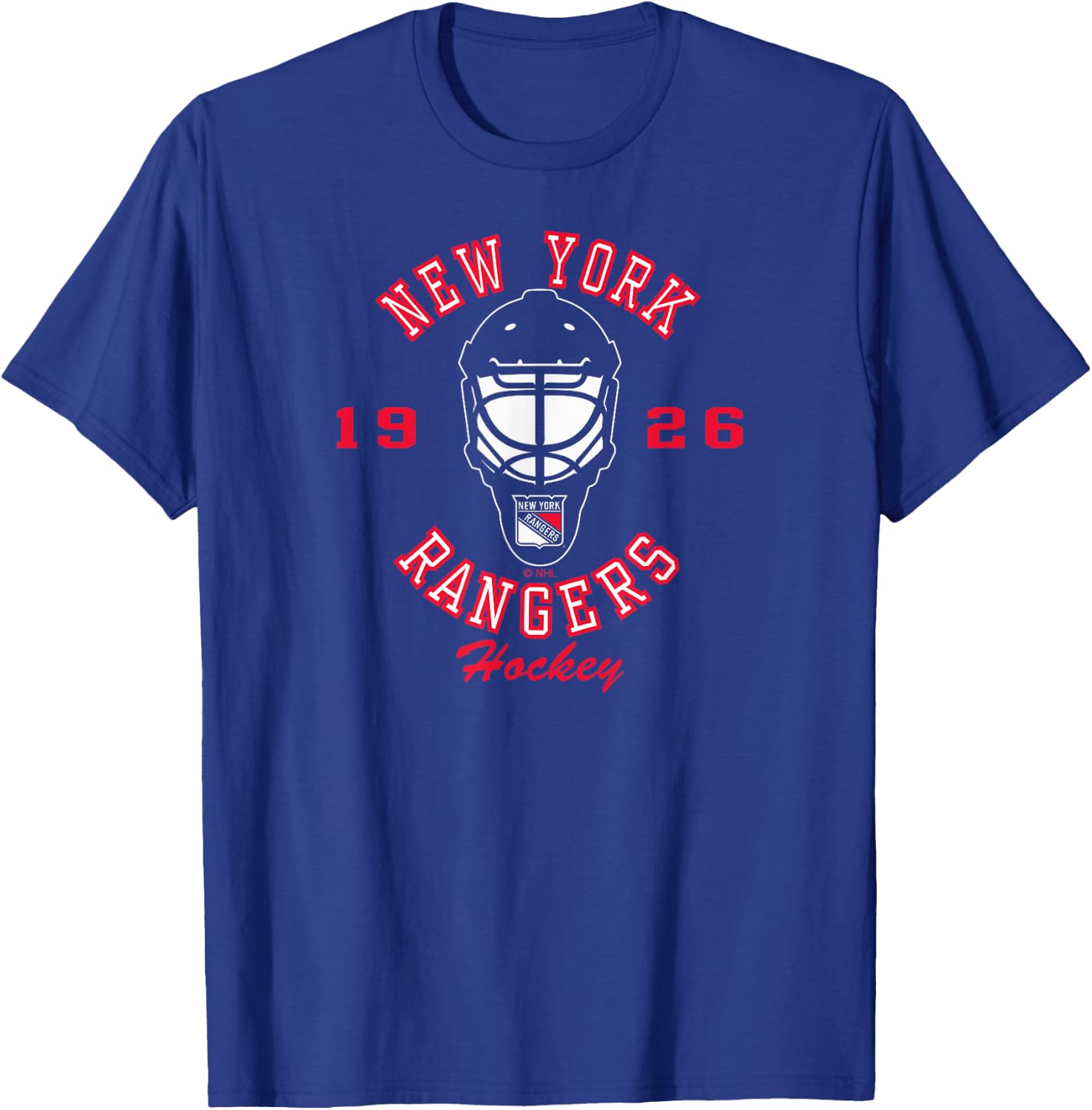 New York Rangers Hockey Mask Blue Officially Licensed T-Shirt - T-Shirt | Royal