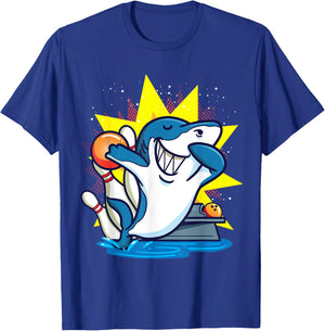 Shark Bowling Kids Shirt Animals Chemise Party Gift T-Shirt - T-Shirt | Royal