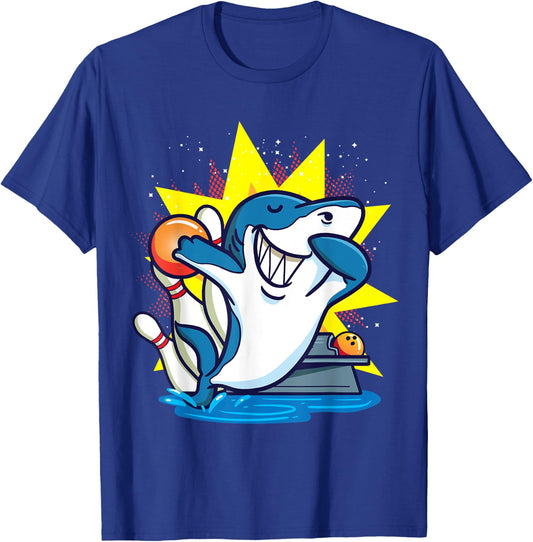 Shark Bowling Kids Shirt Animals Chemise Party Gift T-Shirt - T-Shirt | Royal