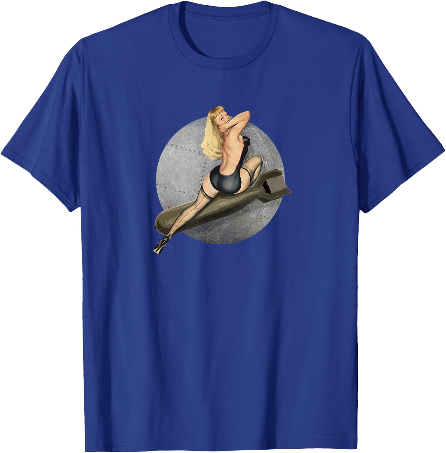 Pinup Bombs Away WW2 Retro Poster T-Shirt - T-Shirt | Royal