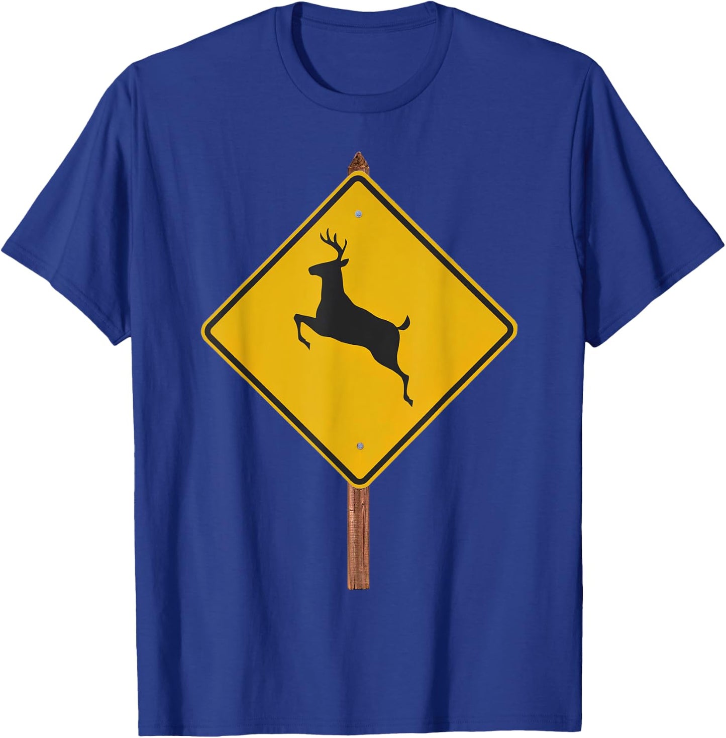 Deer Crossing Road Sign Costume T-Shirt - T-Shirt | Royal