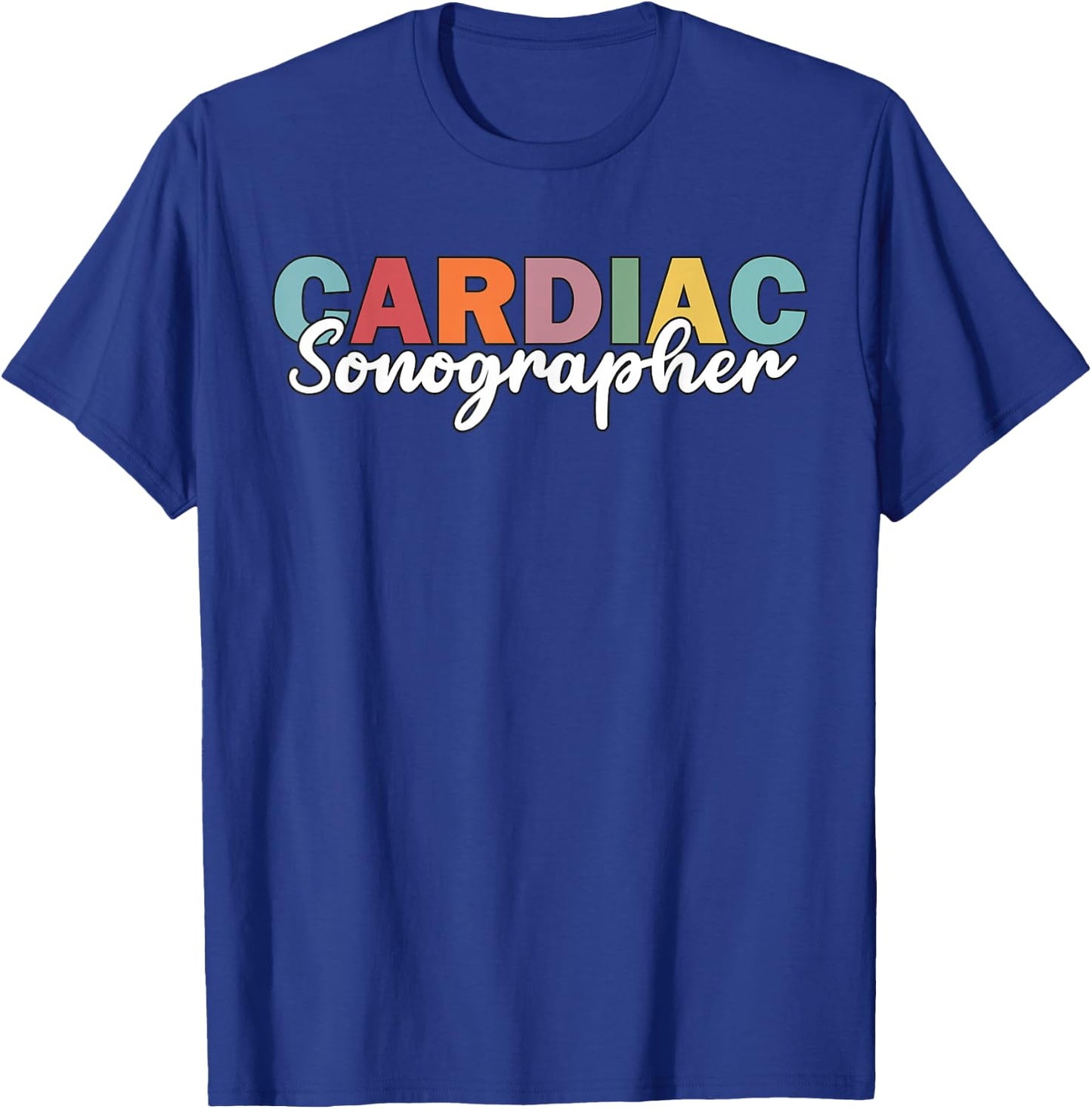 Anatomical Heart Cardiac Sonographer RDCS Echocardiographer T-Shirt - T-Shirt | Royal