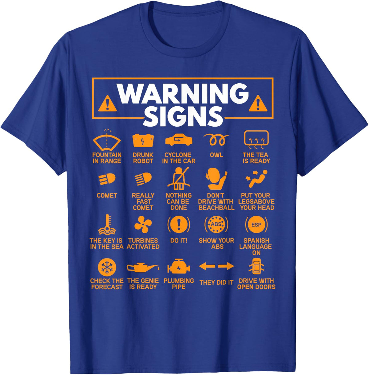 Warning Signs 101 Funny Car Mechanic Gift Gift Car Funny T-Shirt - T-Shirt | Royal